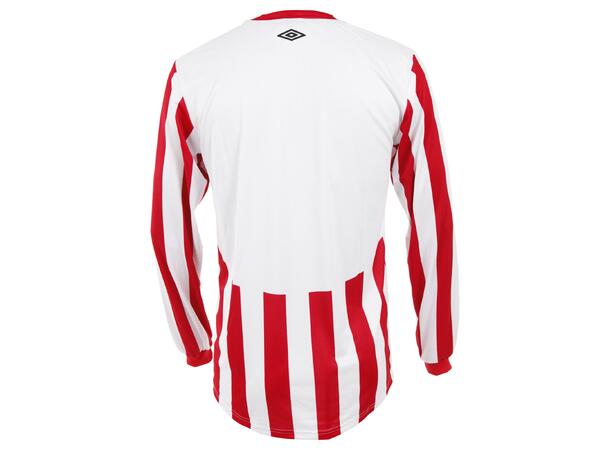 UMBRO Certi Strip Jsy LS Hvit/Rød M Stripet teknisk spillertrøye 